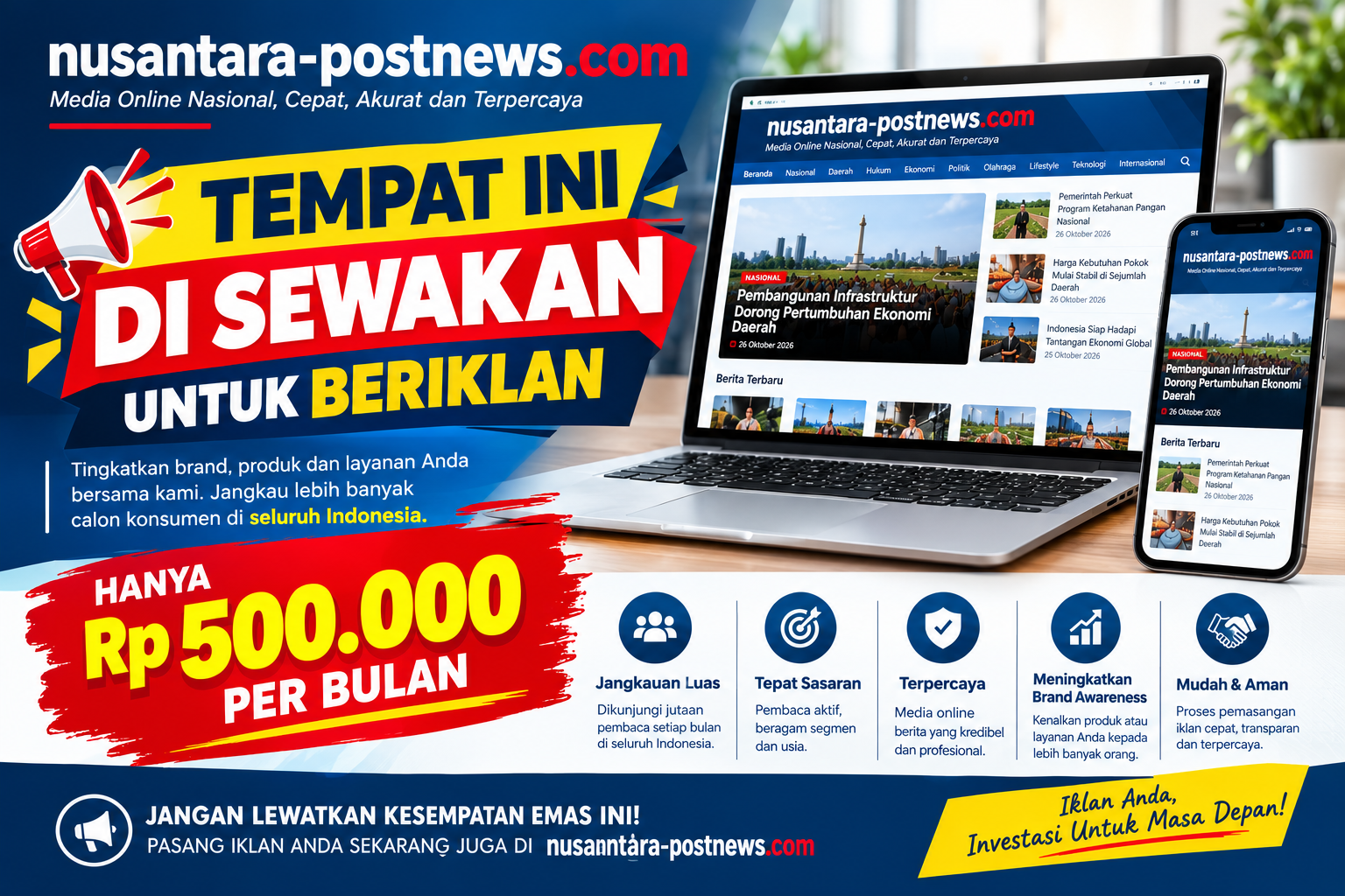 Tempat Ini Disewakan untuk Beriklan
